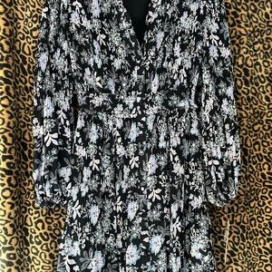 Nanette Lepore Elegant Navy and White Floral Dress